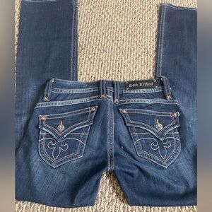 Rock revival low-rise flare jeans